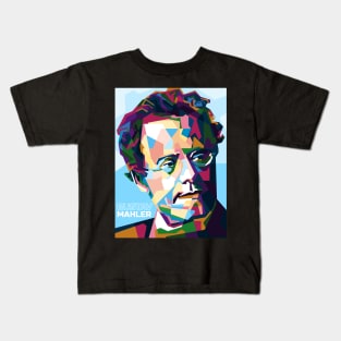 Abstract Popart Gustav Mahler in WPAP Kids T-Shirt